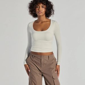 Forever Staple Smooth Knit Long Sleeve Top