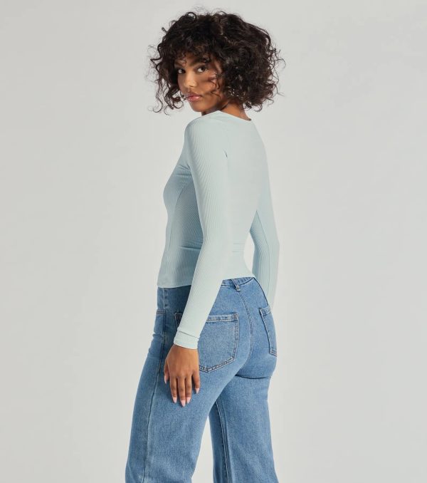 Forever Staple Smooth Knit Long Sleeve Top - Image 10