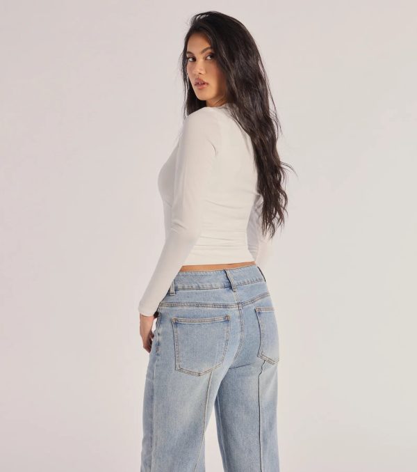 Fave Staple Knit Crew Neck Long Sleeve Top - Image 7