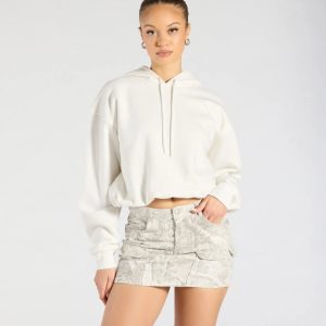 Comfy Mode Cropped Pullover Hoodie
