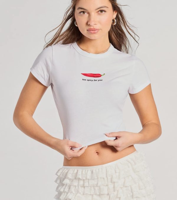 Too Spicy For You Crop Graphic Tee - Image 5