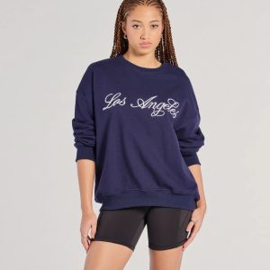 Los Angeles Embroidered Oversized Sweatshirt