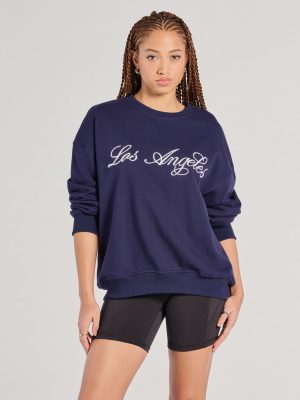 Los Angeles Embroidered Oversized Sweatshirt