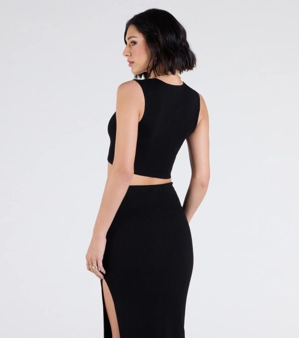 Elevated Era Ribbed Knit Cropped Tank Top - Image 2