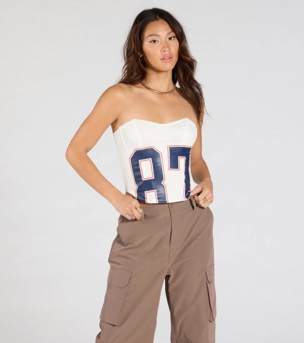 On The Court 87 Jersey Graphic Corset Top - Image 2