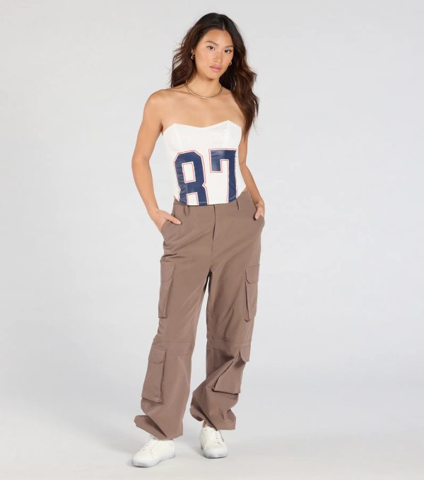 On The Court 87 Jersey Graphic Corset Top - Image 4