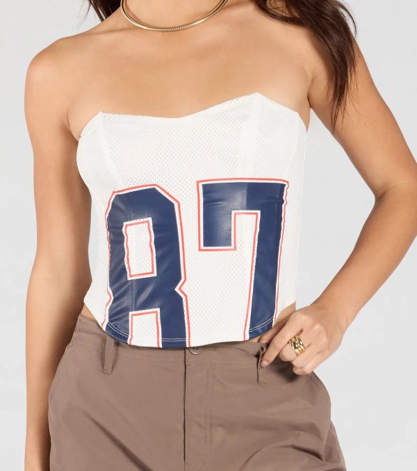 On The Court 87 Jersey Graphic Corset Top - Image 5