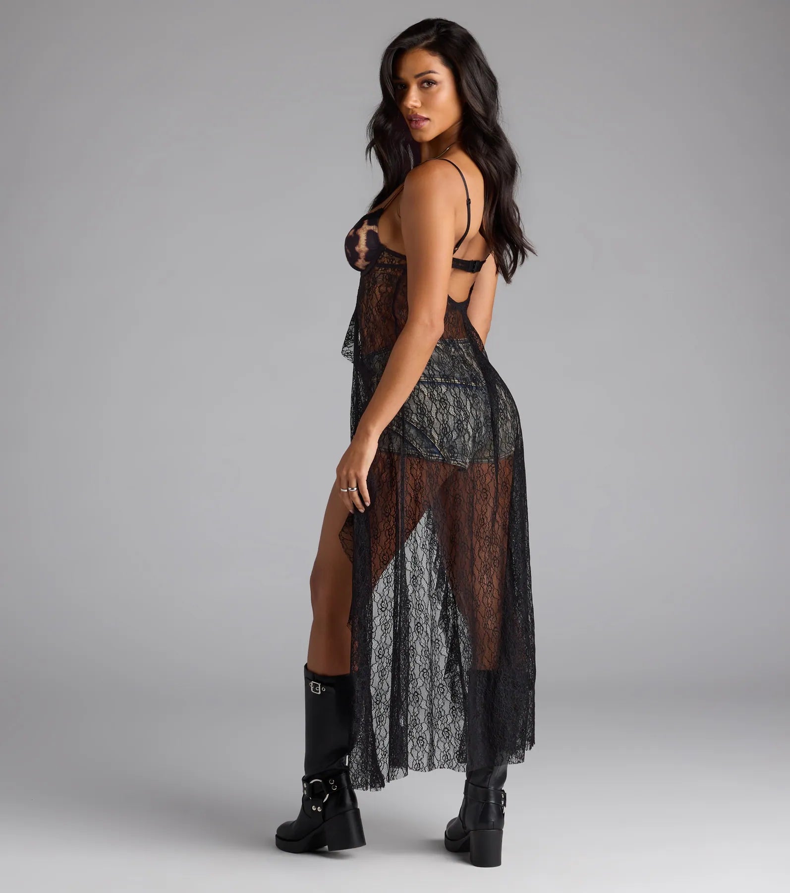 All The Vibes Leopard Lace Long Tunic - Image 3