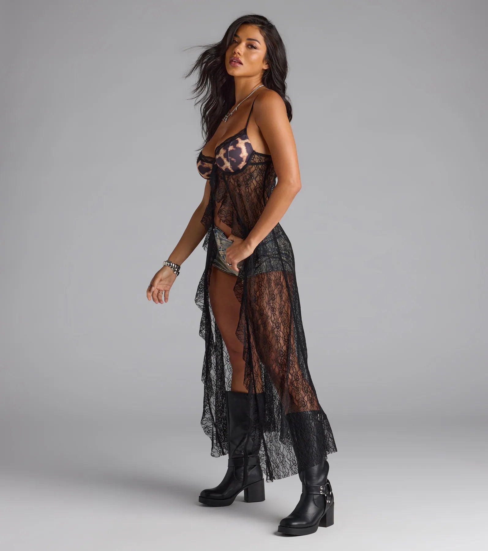 All The Vibes Leopard Lace Long Tunic - Image 5