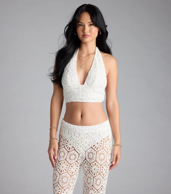 Get The Look Crochet Halter Crop Top - Image 2
