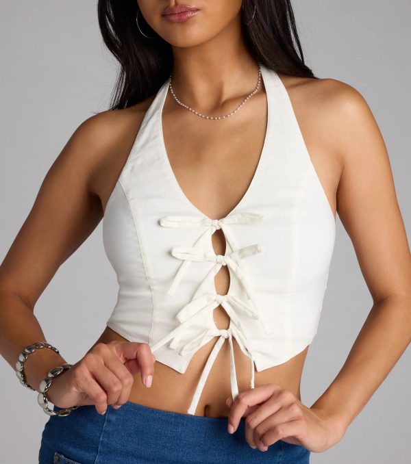 She's The Moment Tie-Front Halter Top - Image 5