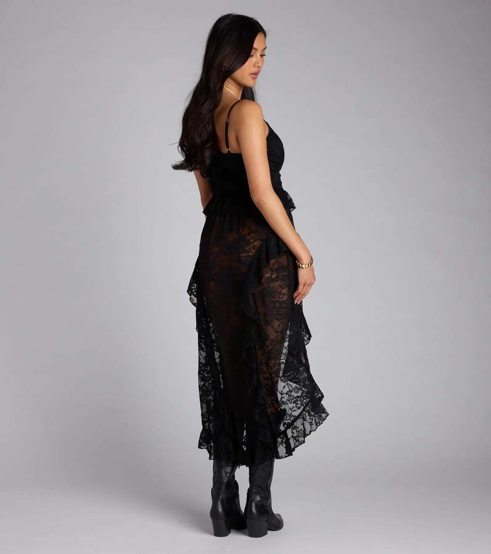 Romance Rules Lace-Up Lace Tunic Top - Image 3