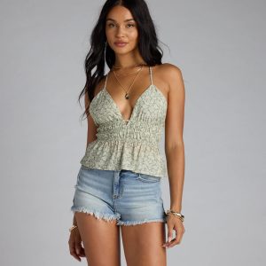 Summer Charm Paisley Strappy Babydoll Crop Top