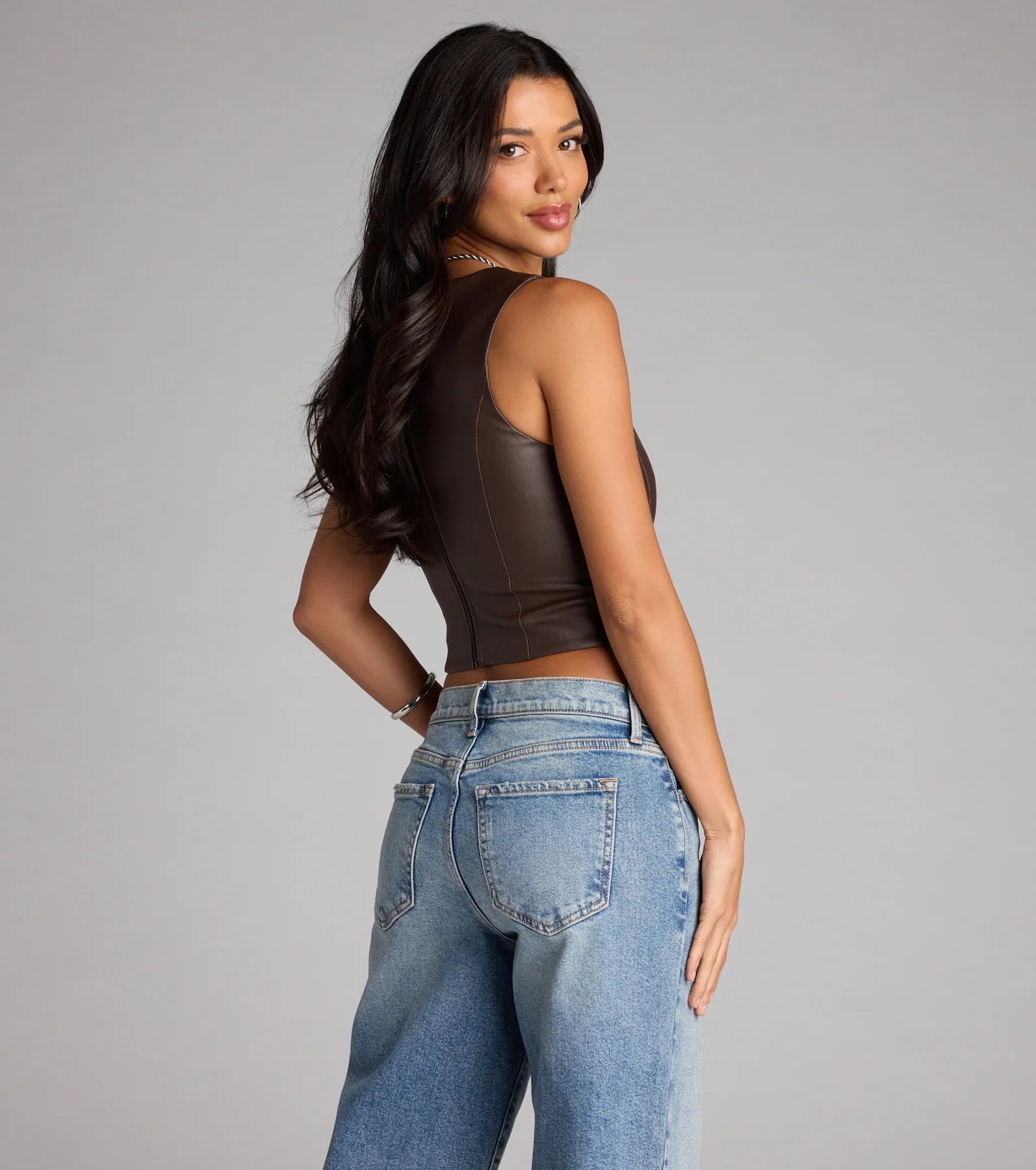 No Rules Just Looks Lace-Up Corset Top - Image 2