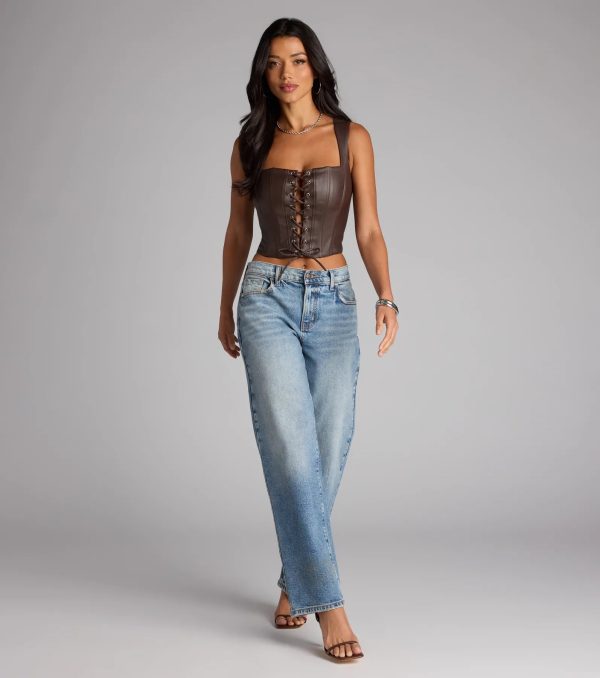 No Rules Just Looks Lace-Up Corset Top - Image 3