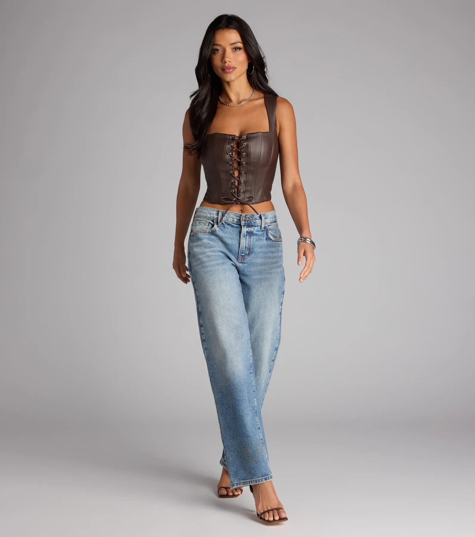 No Rules Just Looks Lace-Up Corset Top - Image 3