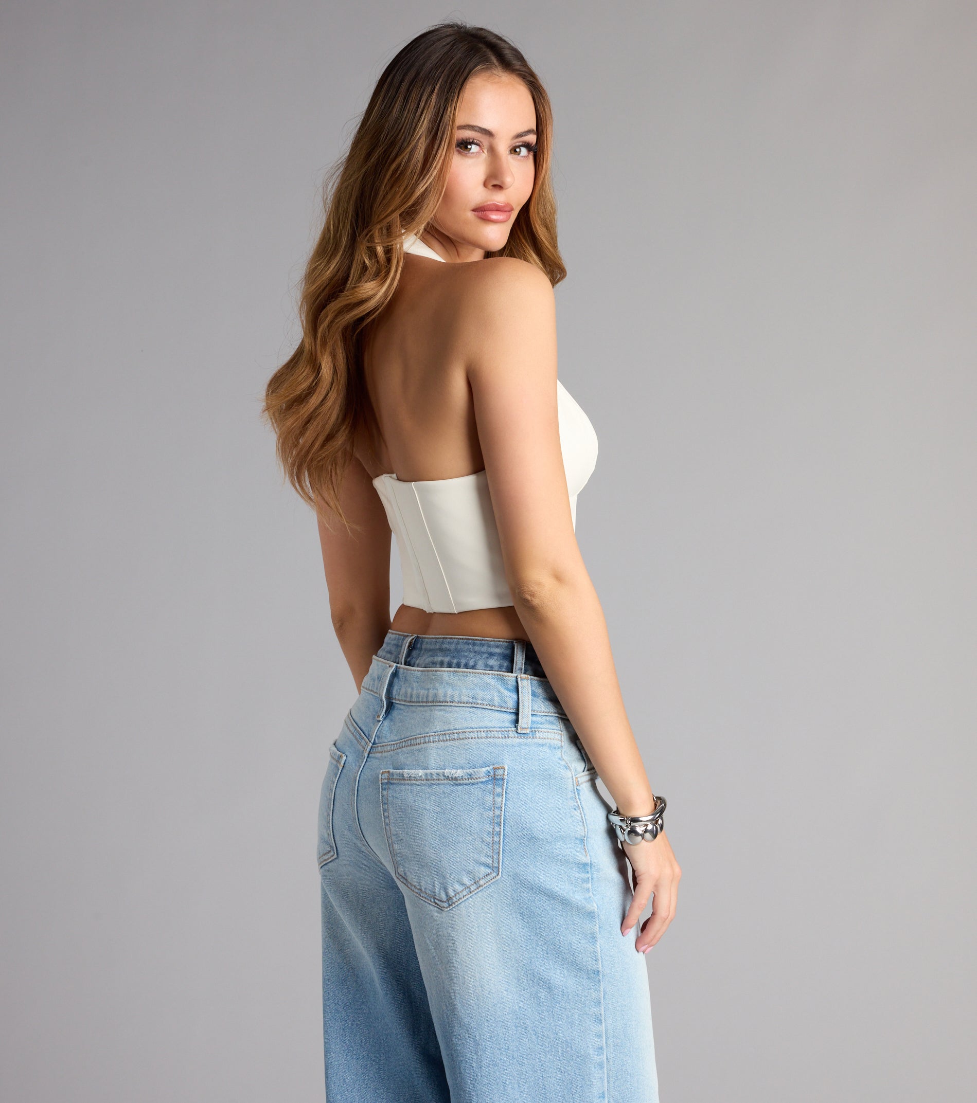 Zip Me Up Halter Corset Top - Image 3