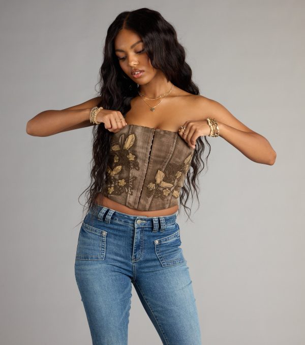 Boho Muse Embroidered Corset Top - Image 4