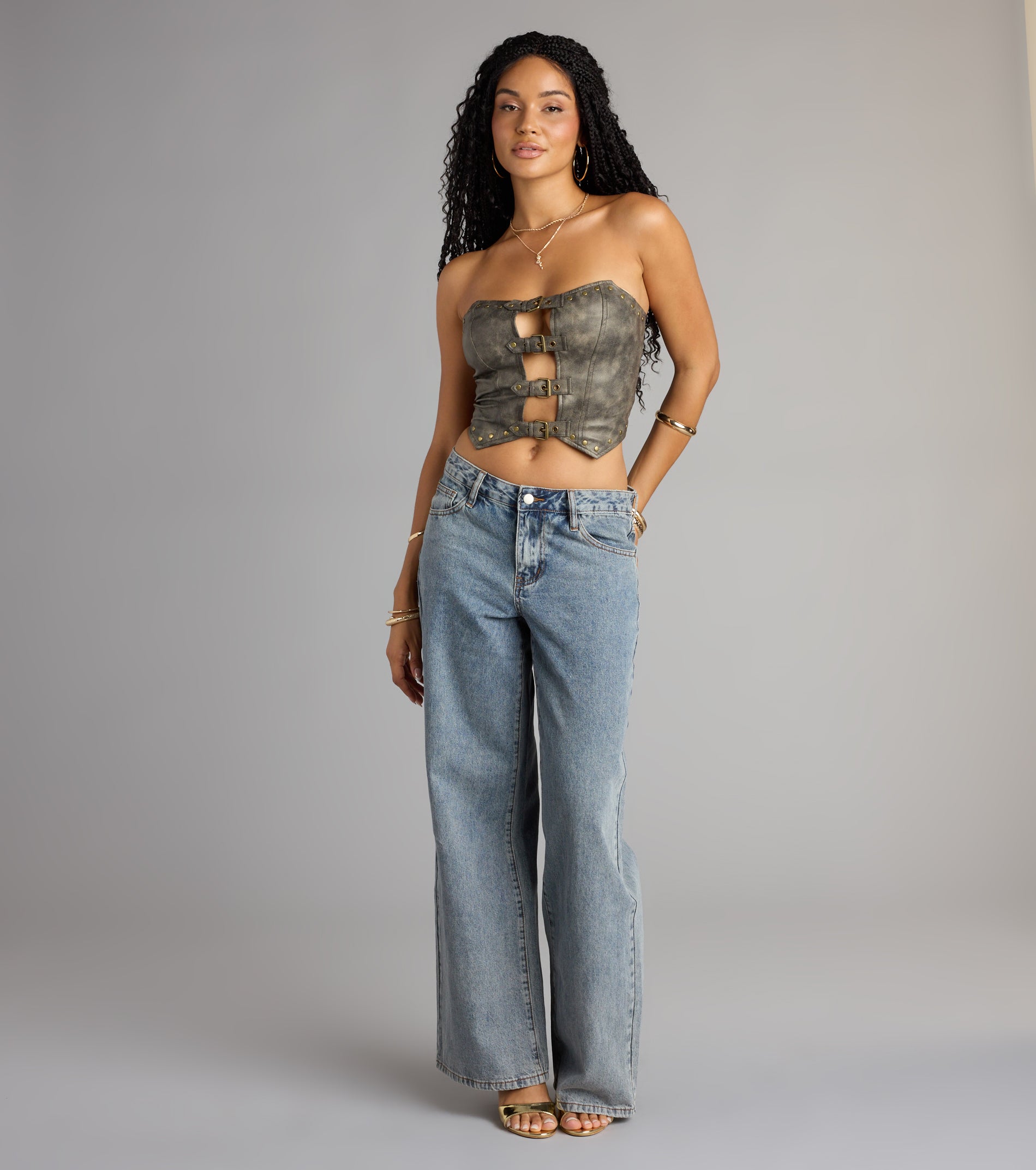 Boldy Untamed Buckle Crop Top - Image 4