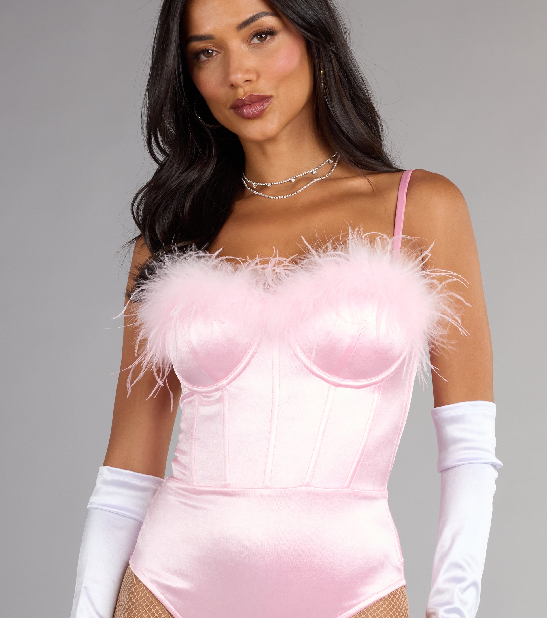 Iconic Bunny Satin Corset Bodysuit - Image 8