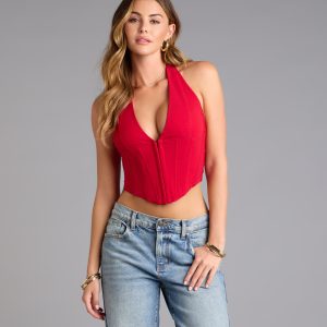 Tempting Style Halter Corset Top