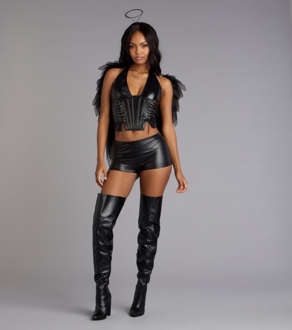 Dark Desires Faux Leather Corset Top - Image 3