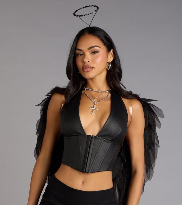 Daring Edge Lace-Up Corset Top - Image 4