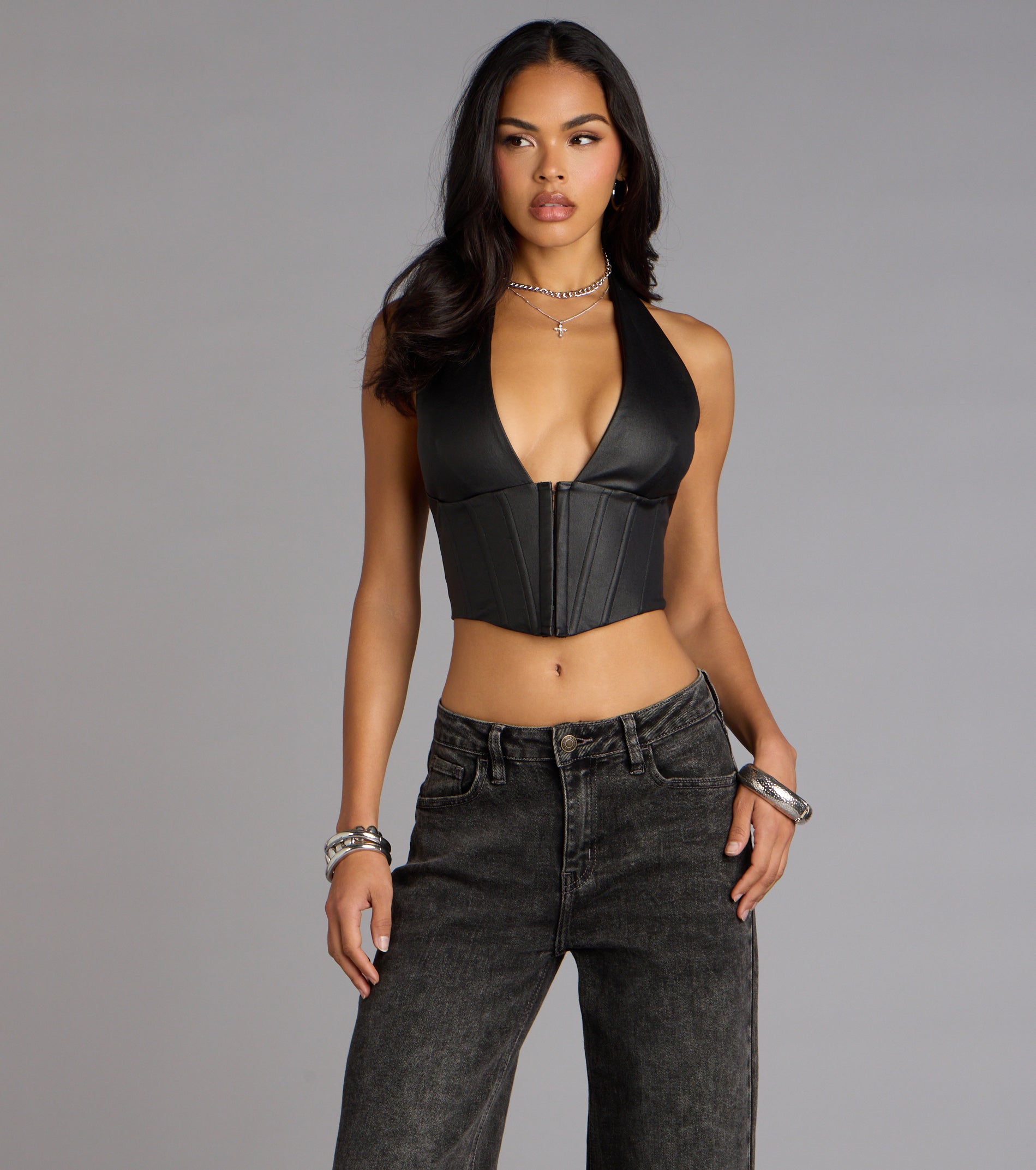 Daring Edge Lace-Up Corset Top - Image 5