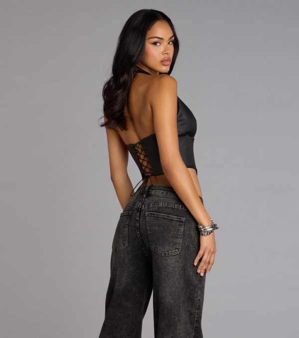 Daring Edge Lace-Up Corset Top - Image 6