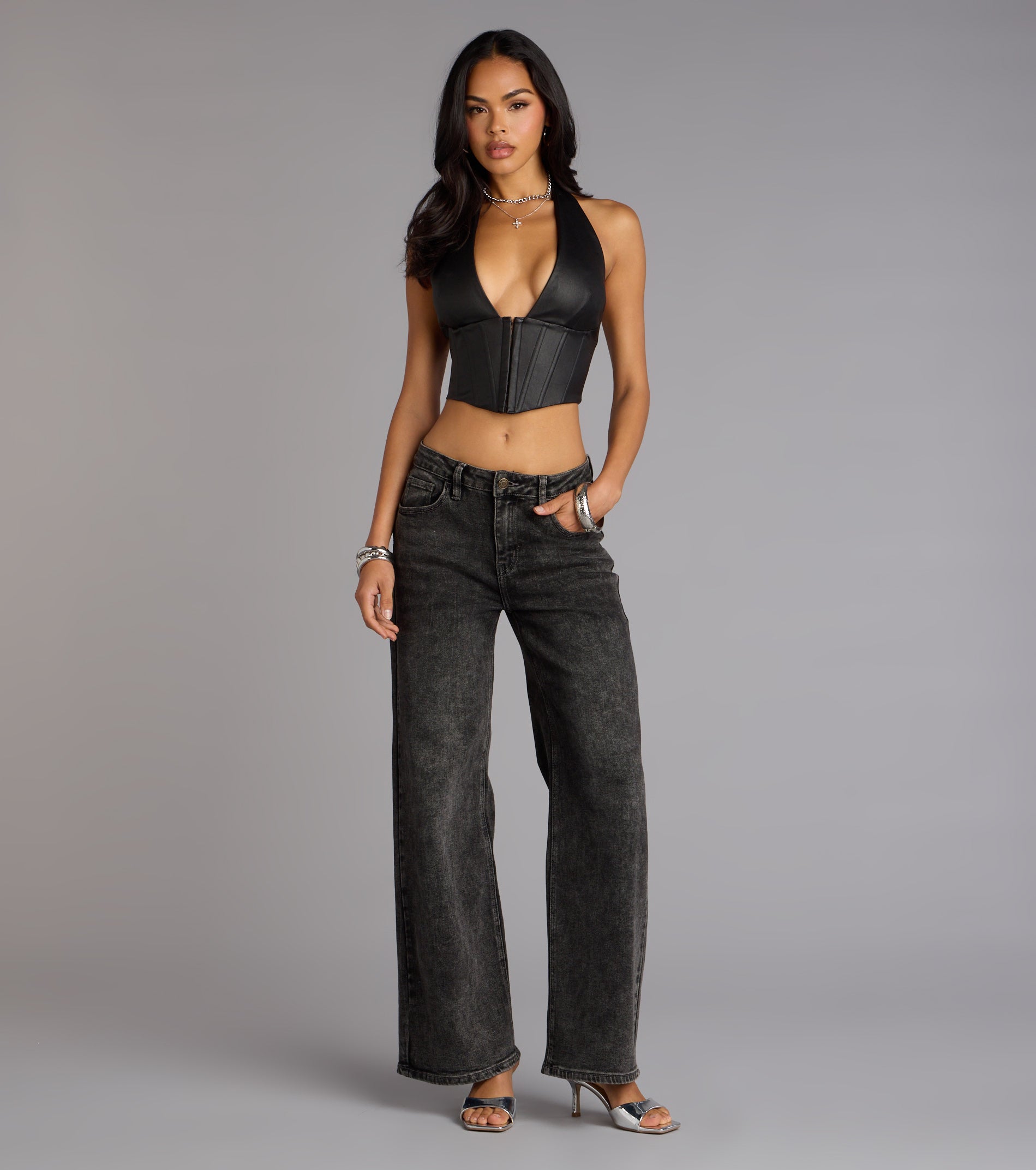 Daring Edge Lace-Up Corset Top - Image 7
