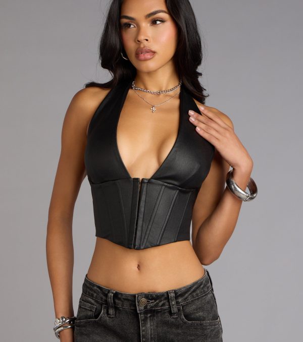 Daring Edge Lace-Up Corset Top - Image 8