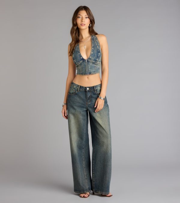 Front Row Fierce Denim Crop Top - Image 3