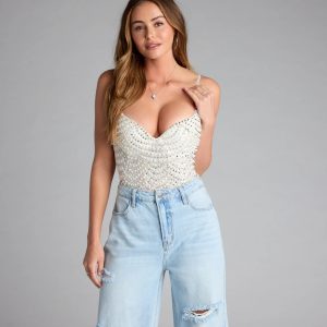 Twisted Angel Embroidered Bodysuit