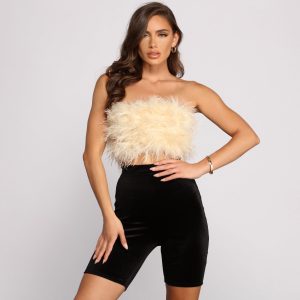 So Extra Feathered Tube Top