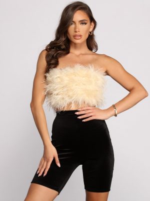 So Extra Feathered Tube Top