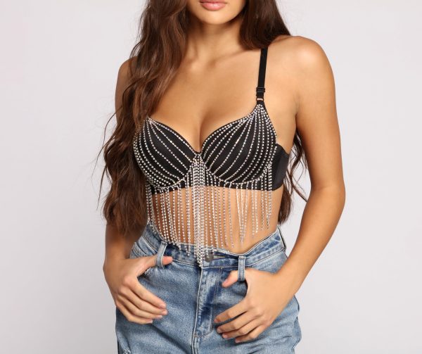Dazzle Diva Rhinestone Fringe Bra - Image 4