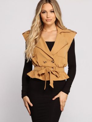 Trendy Crepe Trench Vest