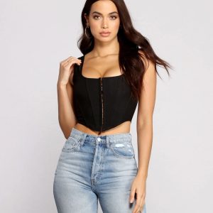Hook and Eye Corset Crop Top