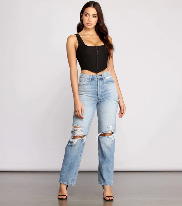 Hook and Eye Corset Crop Top - Image 4