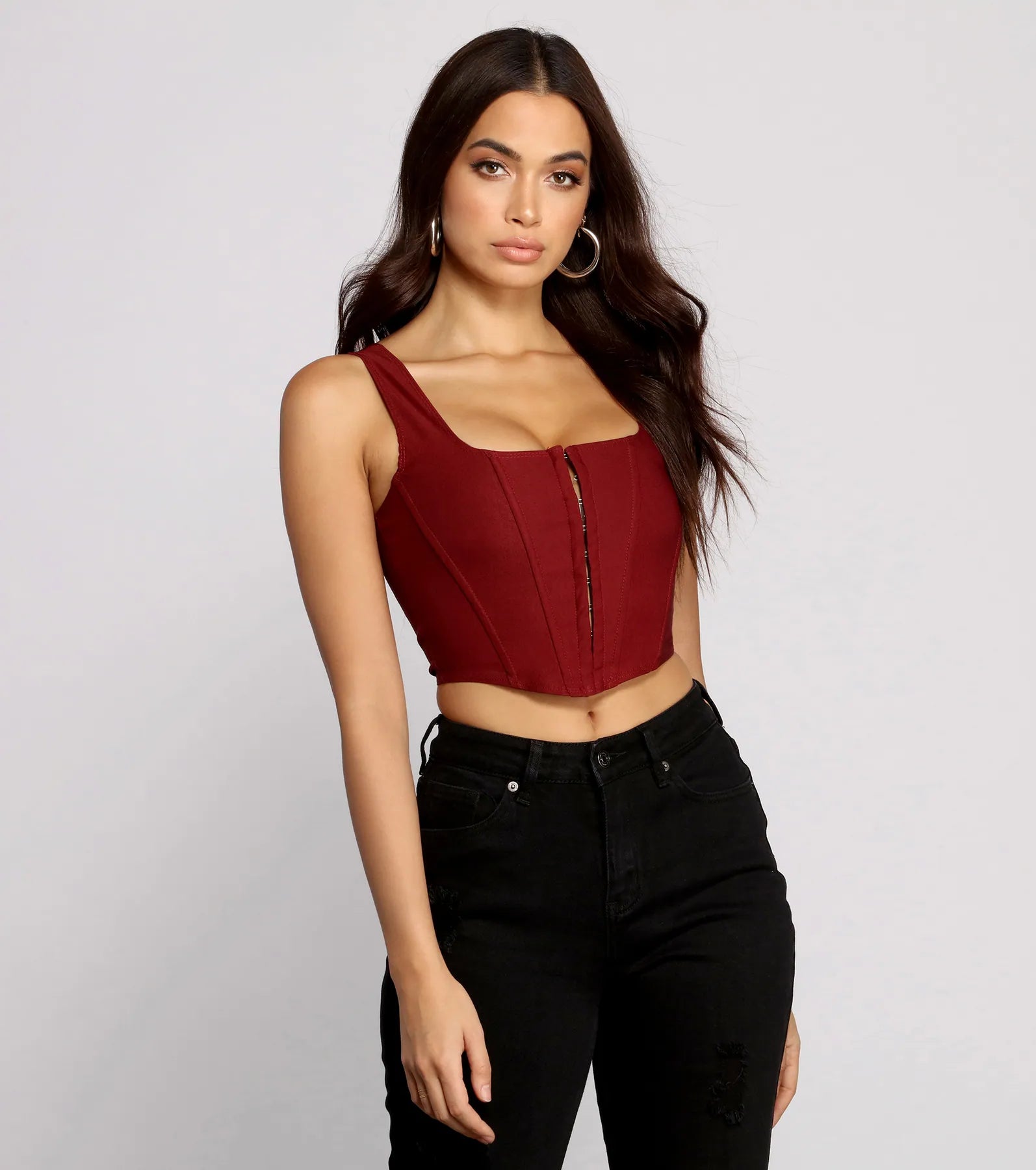 Hook and Eye Corset Crop Top - Image 33