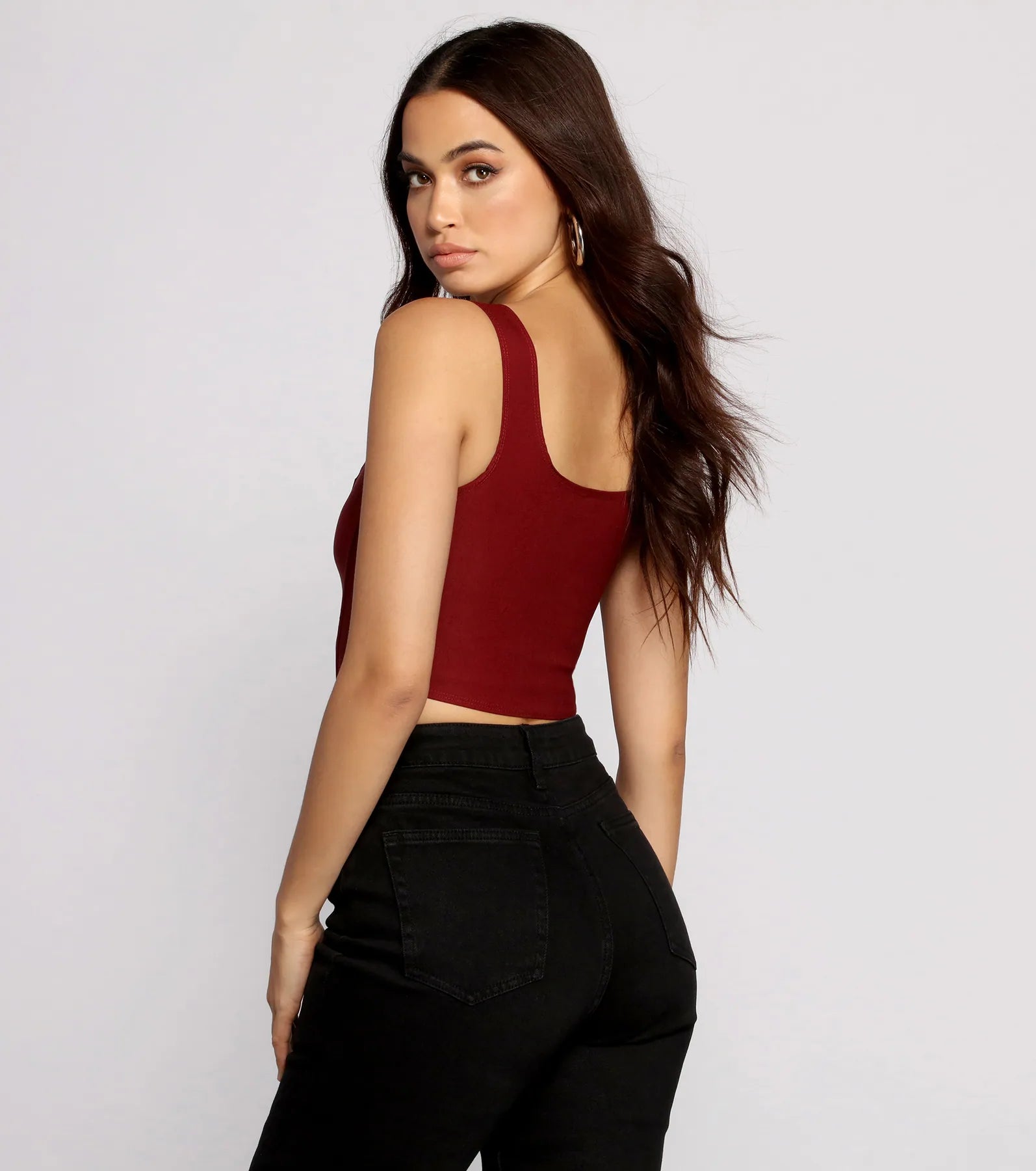 Hook and Eye Corset Crop Top - Image 34