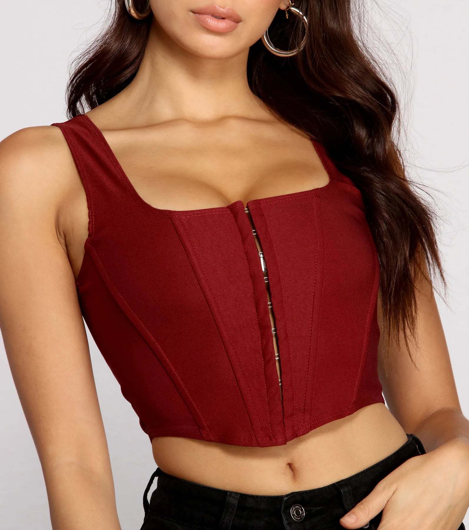 Hook and Eye Corset Crop Top - Image 35