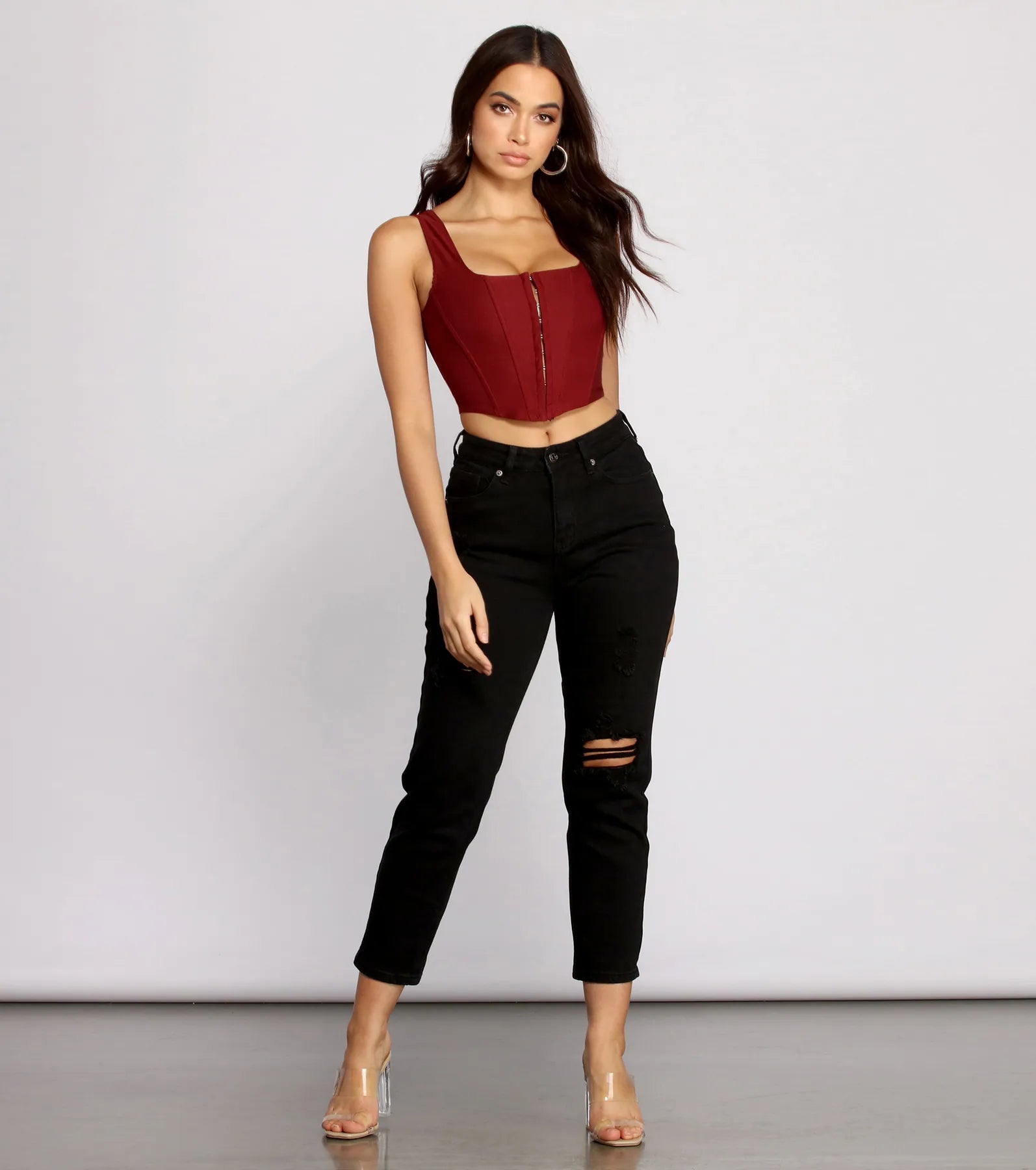 Hook and Eye Corset Crop Top - Image 36