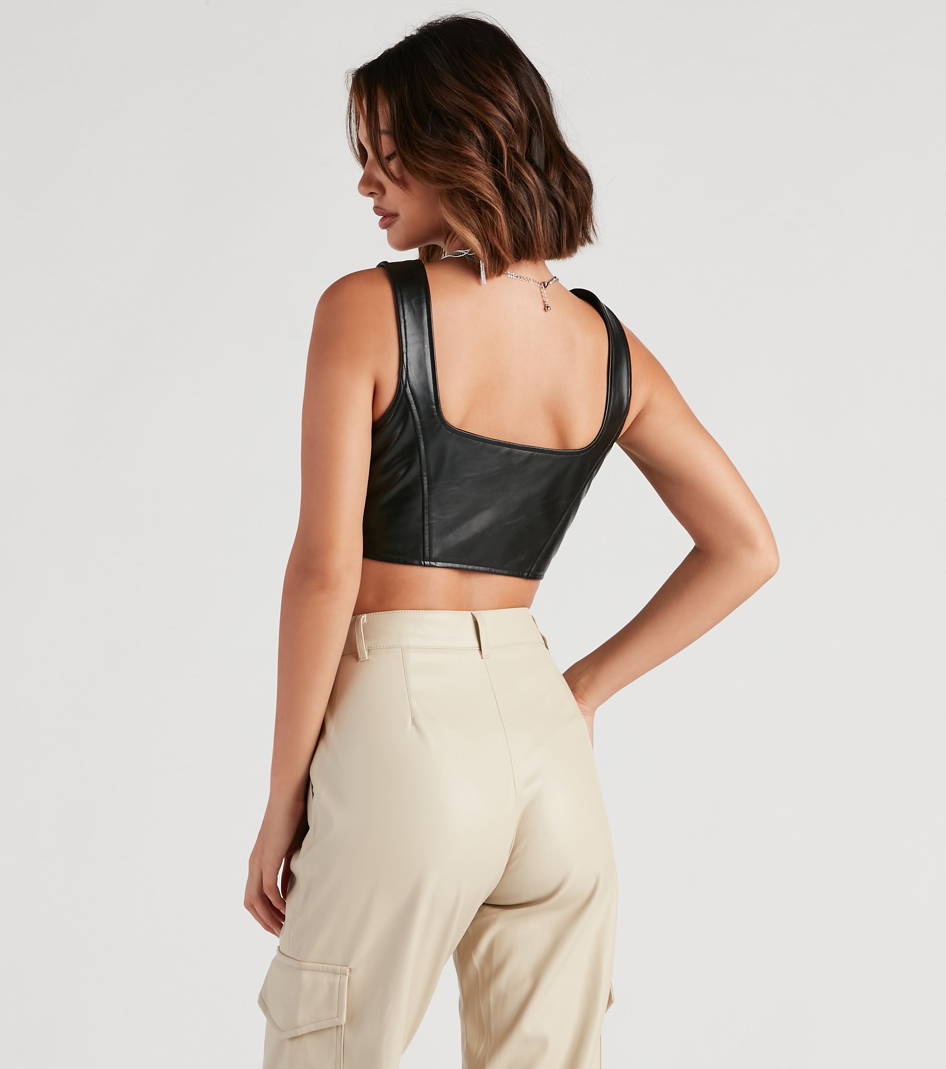 The Hook Up Faux Leather Corset Top - Image 2