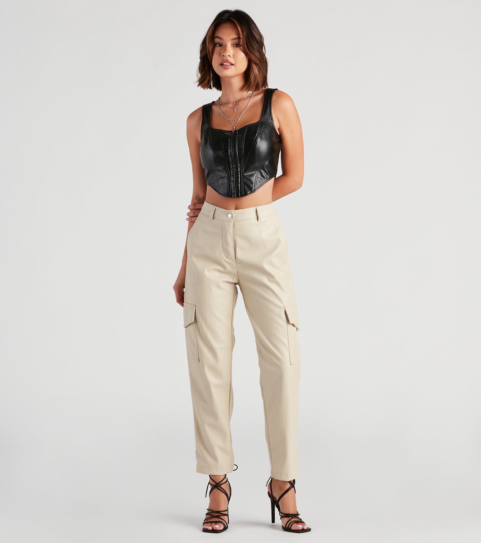 The Hook Up Faux Leather Corset Top - Image 3