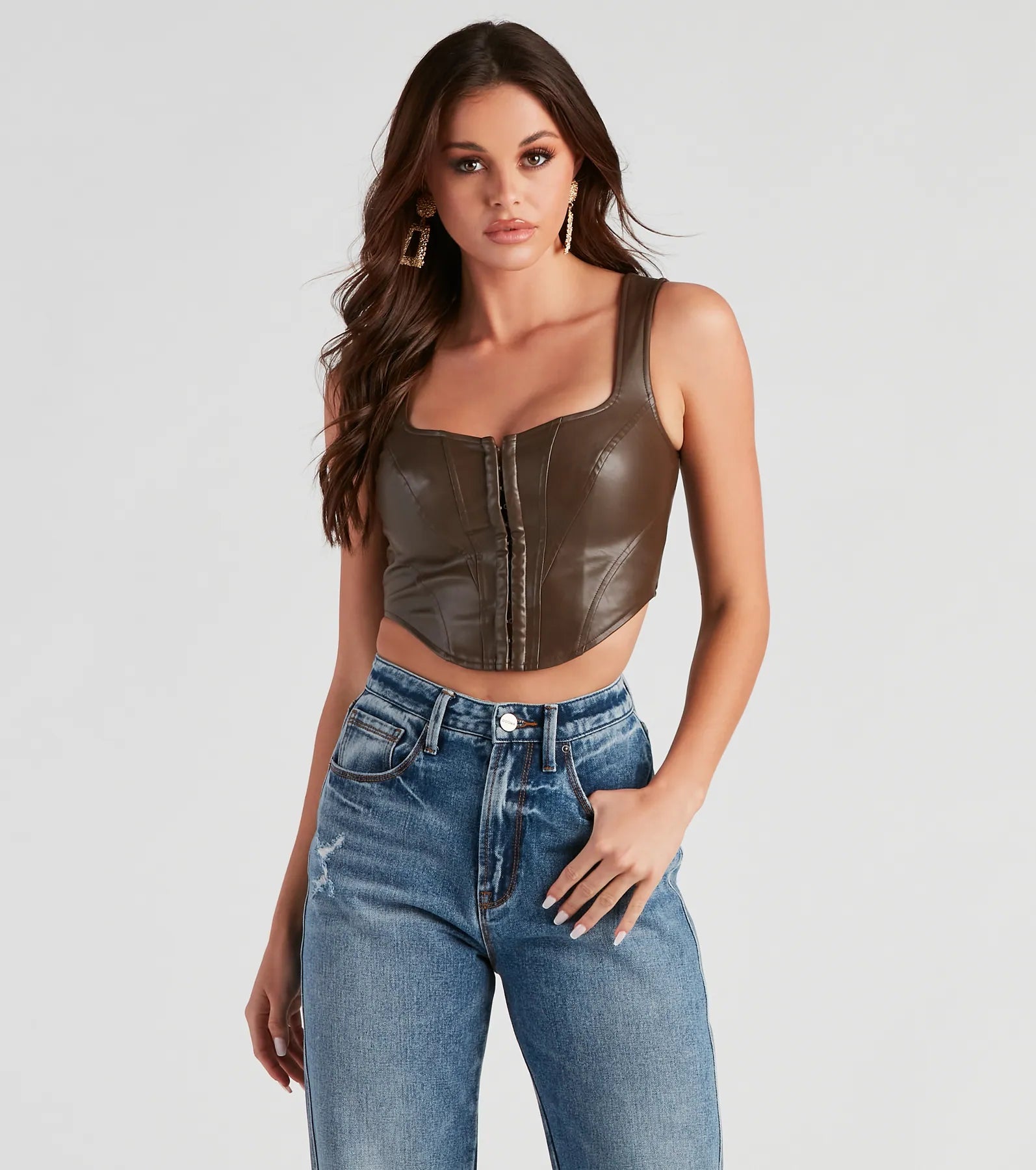 The Hook Up Faux Leather Corset Top - Image 5