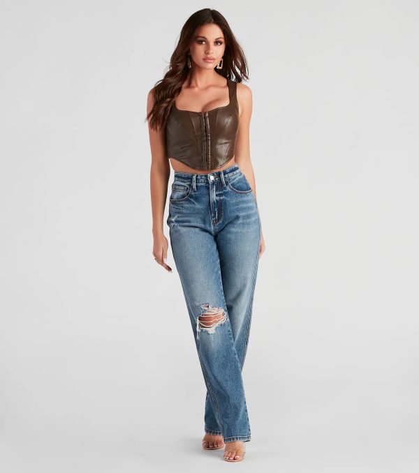 The Hook Up Faux Leather Corset Top - Image 7