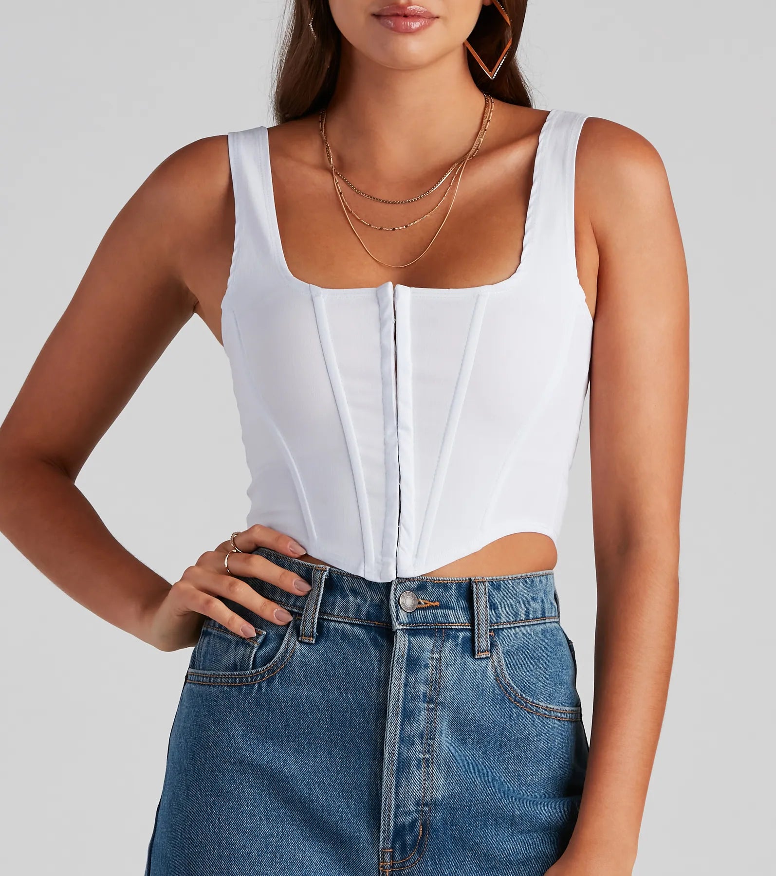 Hook and Eye Corset Crop Top - Image 20