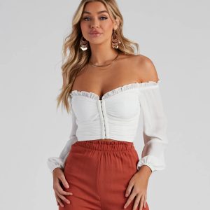 Classic Beauty Off The Shoulder Corset Top