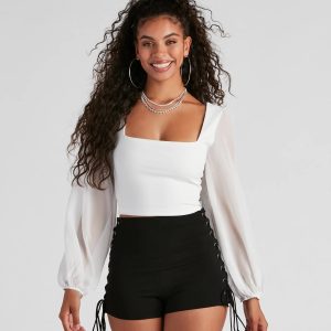 Classy Chic Chiffon Crop Top